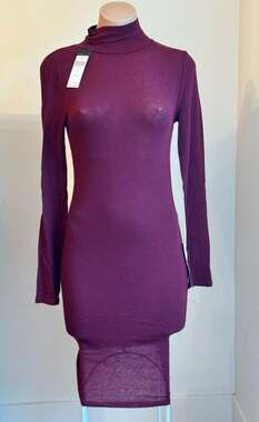 BCBGMAXAZRIA Aeryn Bodycon Eggplant Dress Size S